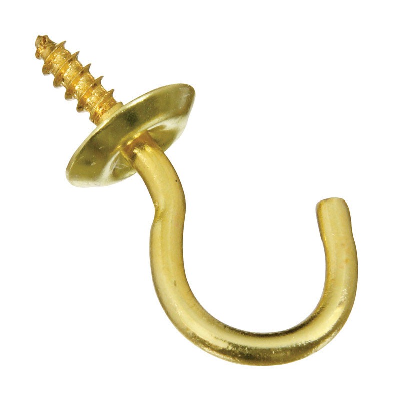 National Hardware N200-303 10 lbs. Capacity Solid Brass Cup Hook 3/4 in.