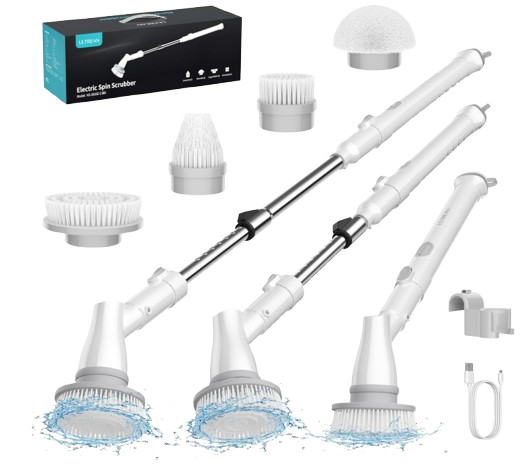 Ultrean Electric Spin Scrubber Cordless Power Brush Shower Bathroom Tile Cleaner