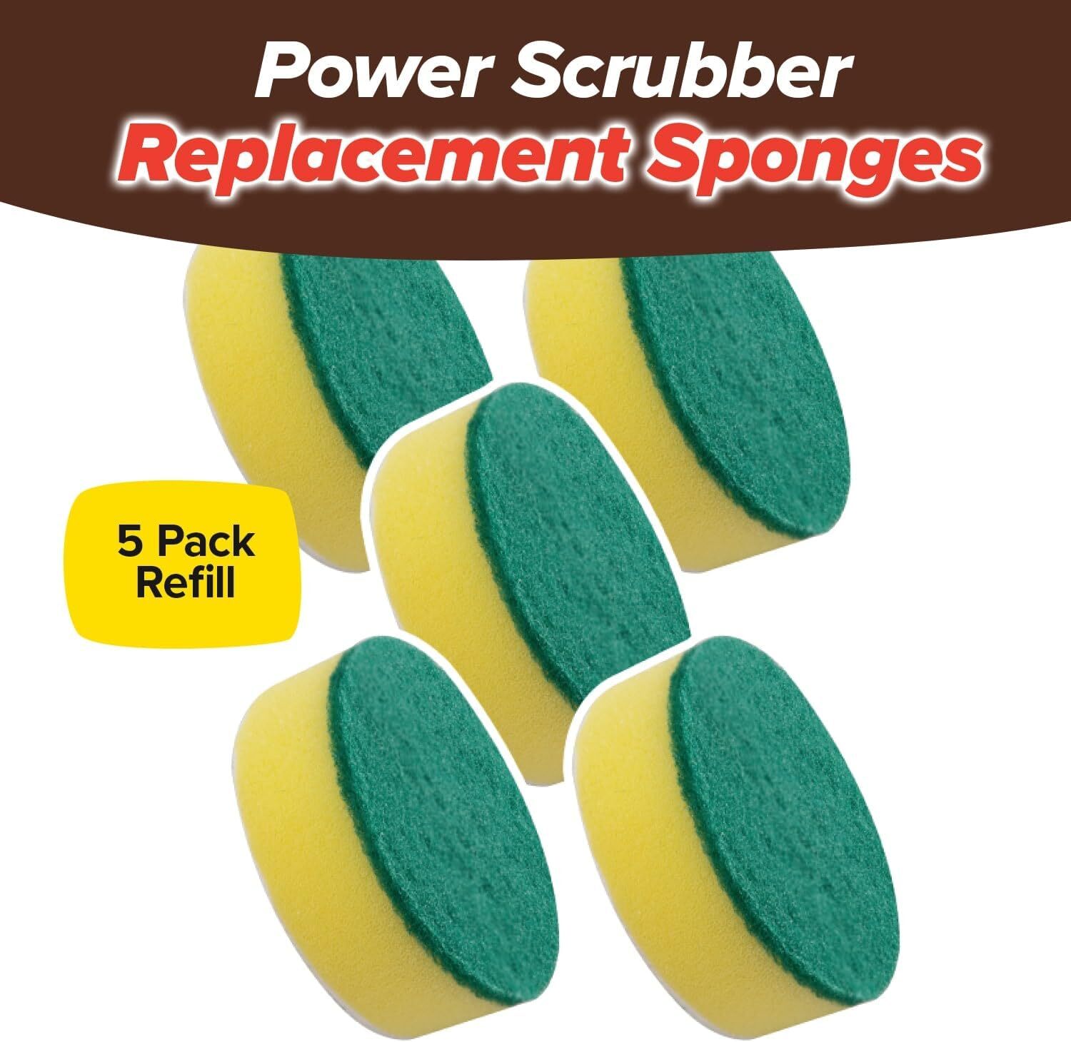 Horsepower 5 Heavy-Duty Sponges for Cordless & Rechargeable Scrubber, AS-SEEN-ON