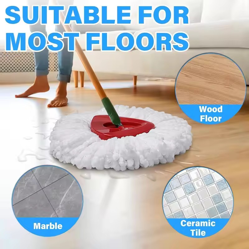 1-6Replacement Microfiber Mop HEAD For O-Cedar Spin Mop Easy Clean Wring Refill