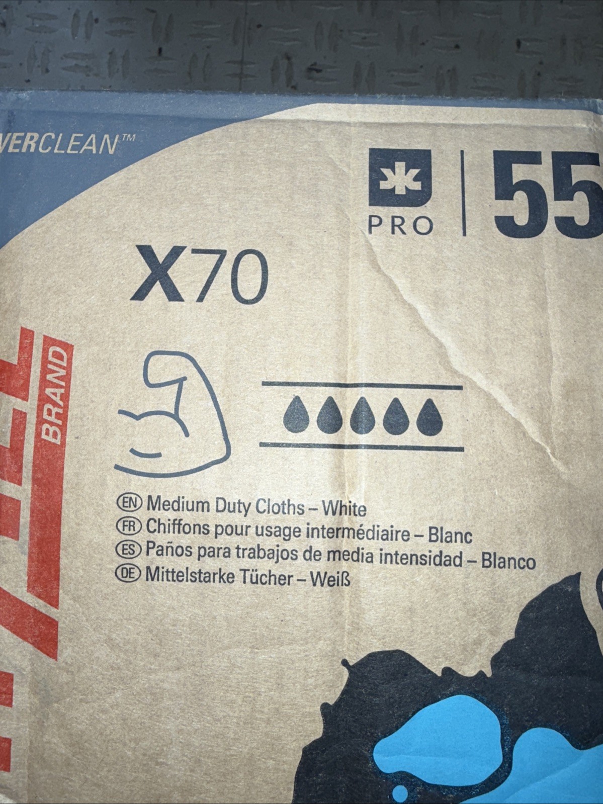 PowerClean X70 Cloths Medium Duty Wipes (55300), Brag Box, Long Lasting Towels,