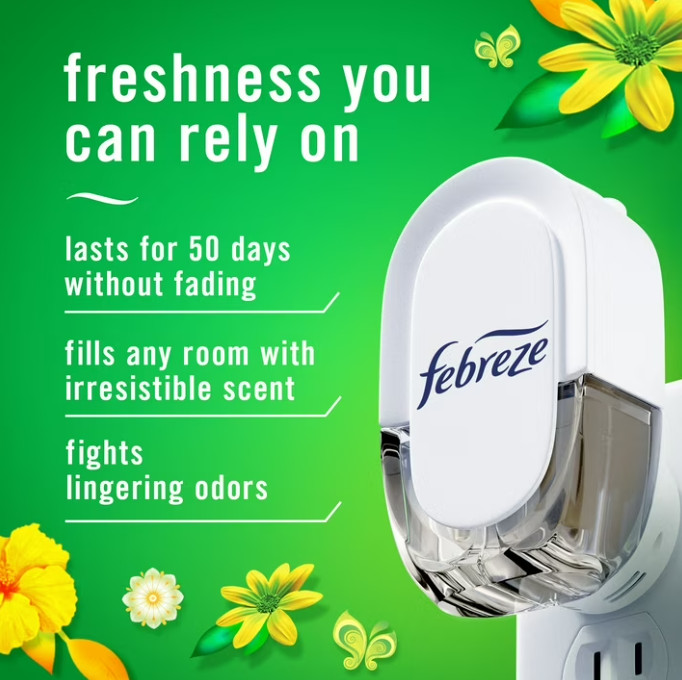 Febreze Plug In Air Freshener Scented Oil Refill Gain, 4 Count