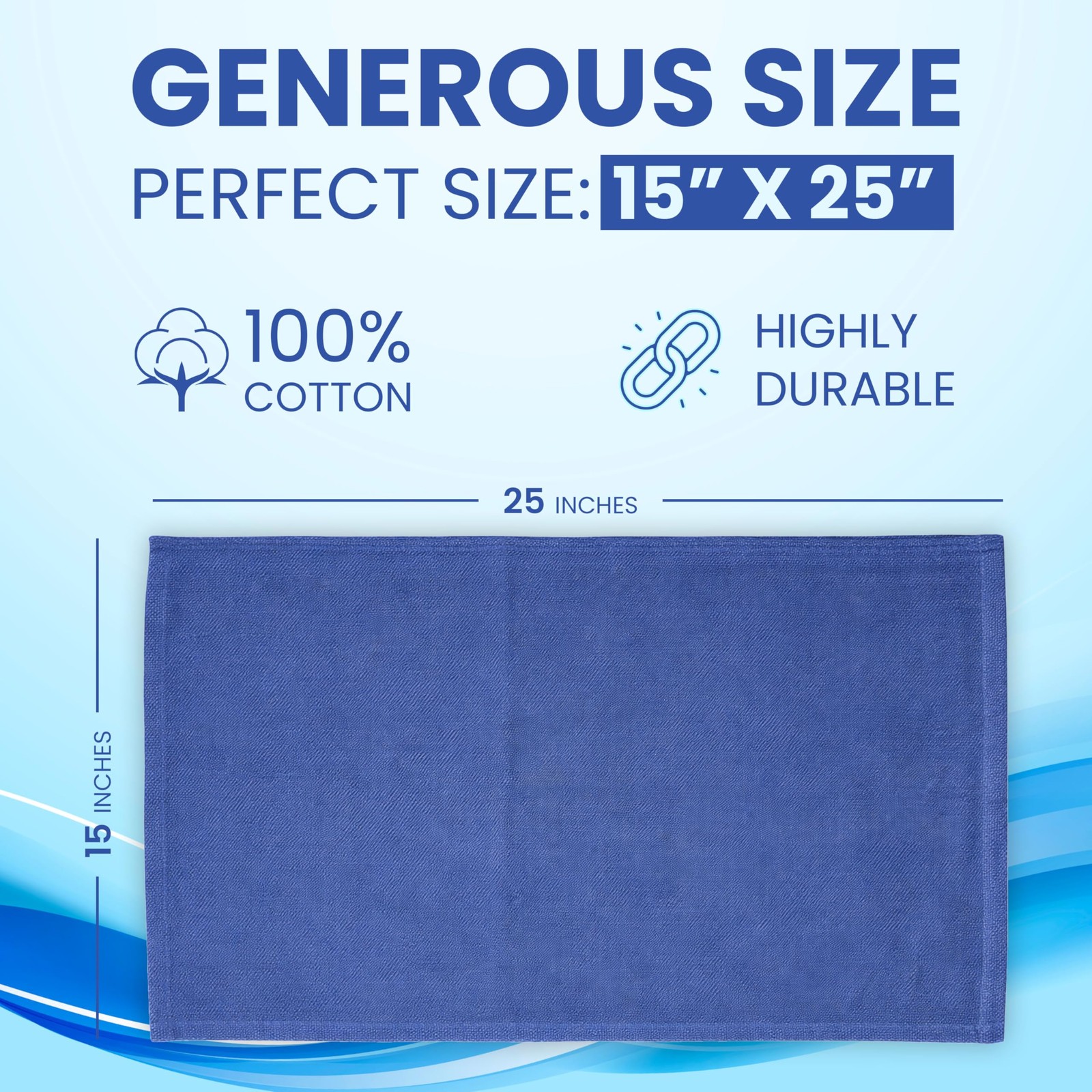 SupremePlus Blue Huck Towels – (Pack of 25) Shop Bulk Cleaning Towel, Multipu…