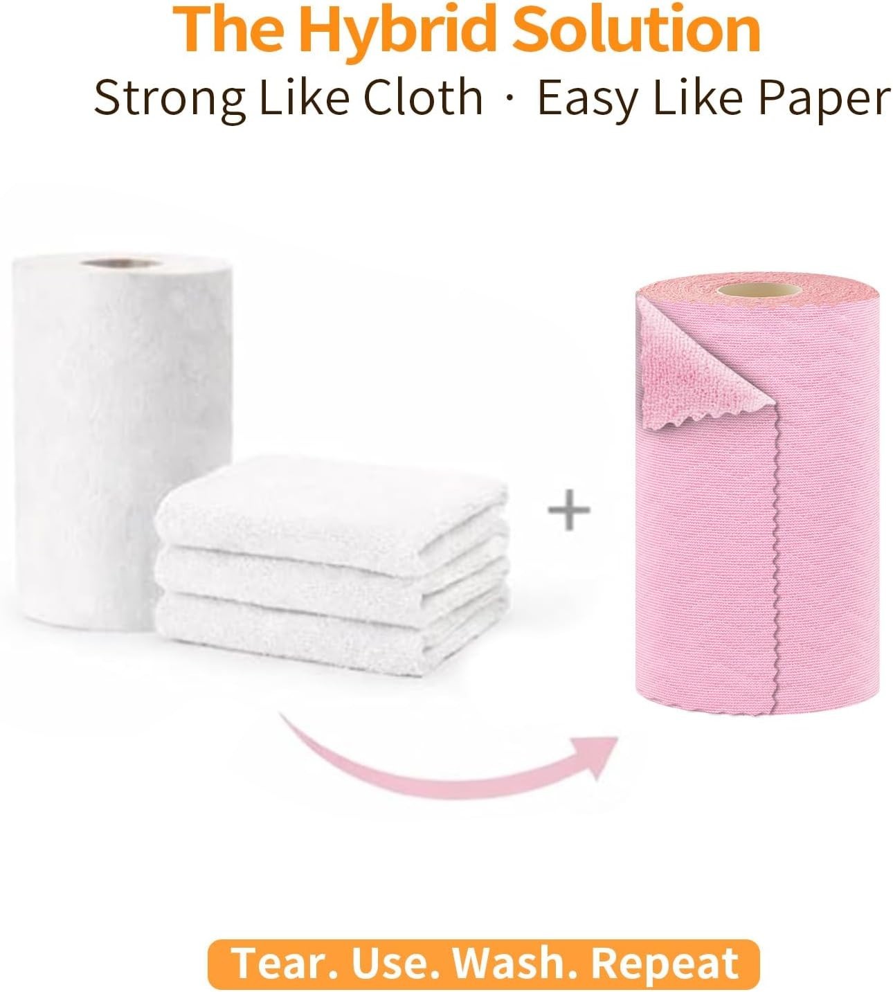 Microfiber Cleaning Cloth Roll, 50 Tear-Away Sheets, Reusable & Washable, Lin…