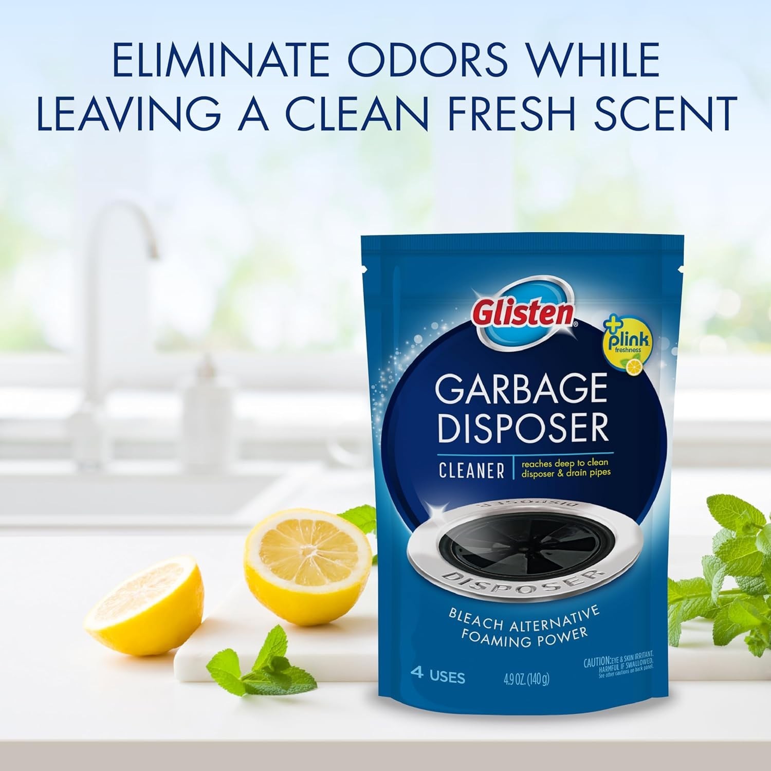 Eco-Friendly Garbage Disposal Cleaner – Lemon Scented, 4 Biodegradable Packets