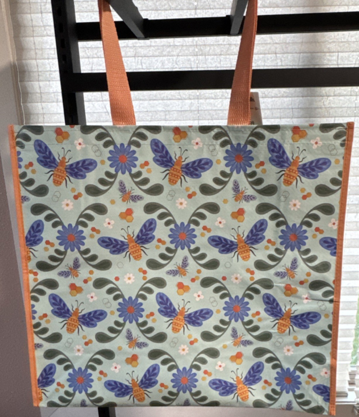 Marshalls Polypropylene Foldable Large Shopping Bag Bee Floral All-Over Pattern