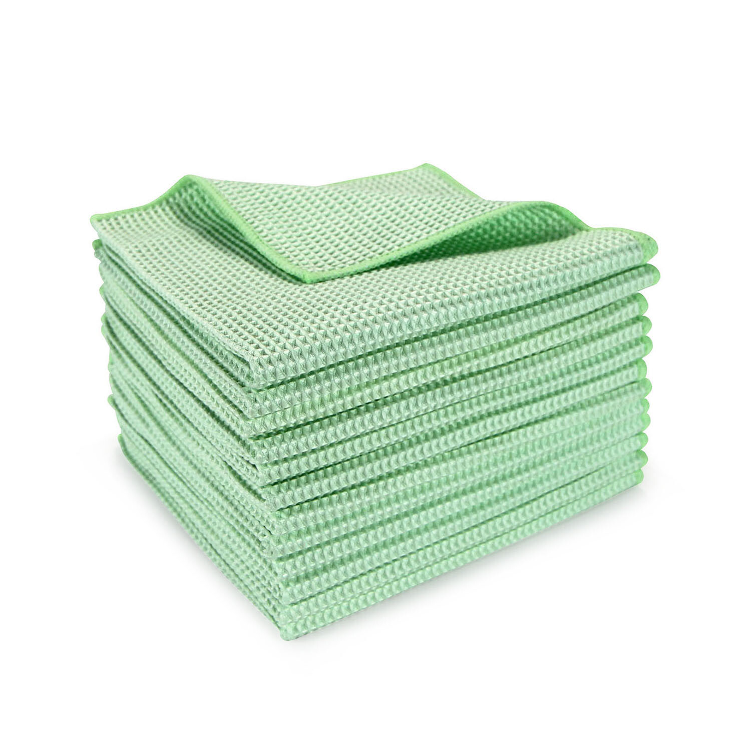 Bulk Case of 180 Microfiber Waffle Textured Cleaning Cloths,16×16, Lint Free