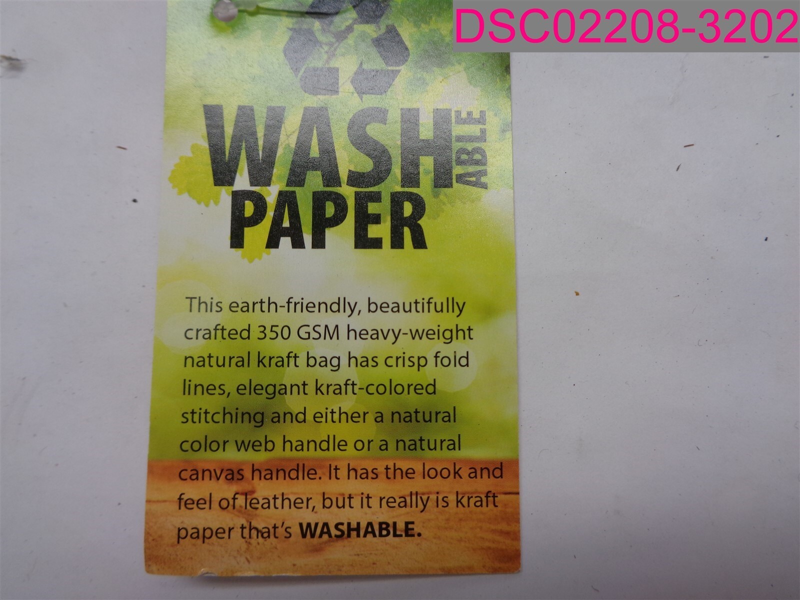 Reusable Grocery Bag, 350 GSM Heavy-Weight Natural Kraft Bag with Handles. Brown