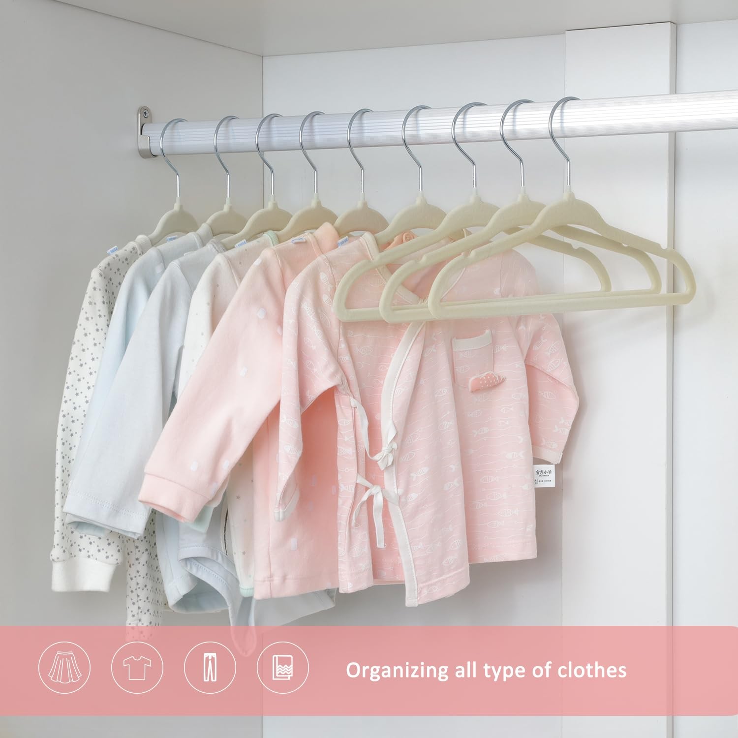25 Premium Kids Velvet Hangers – 14″ Non-Slip Clothes Hangers for Kids