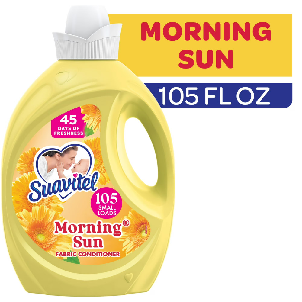 Suavitel Liquid Fabric Softener Conditioner, Morning Sun Scent, 105 oz, 4 Pack