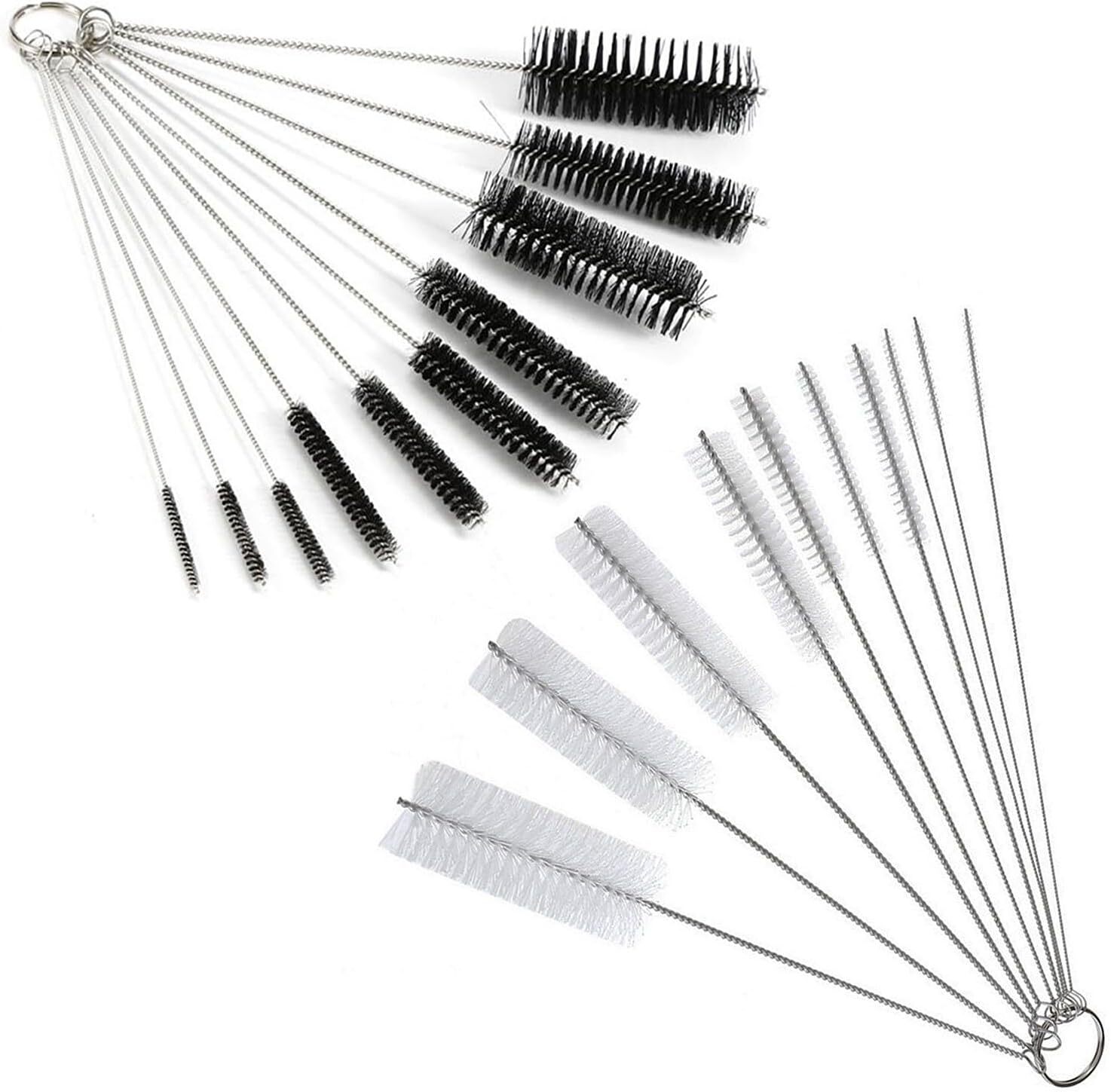 Nylon Straw Brush Cleaner Bottle Tube Pipe Small Long Cleaning 10Pcs Set USA