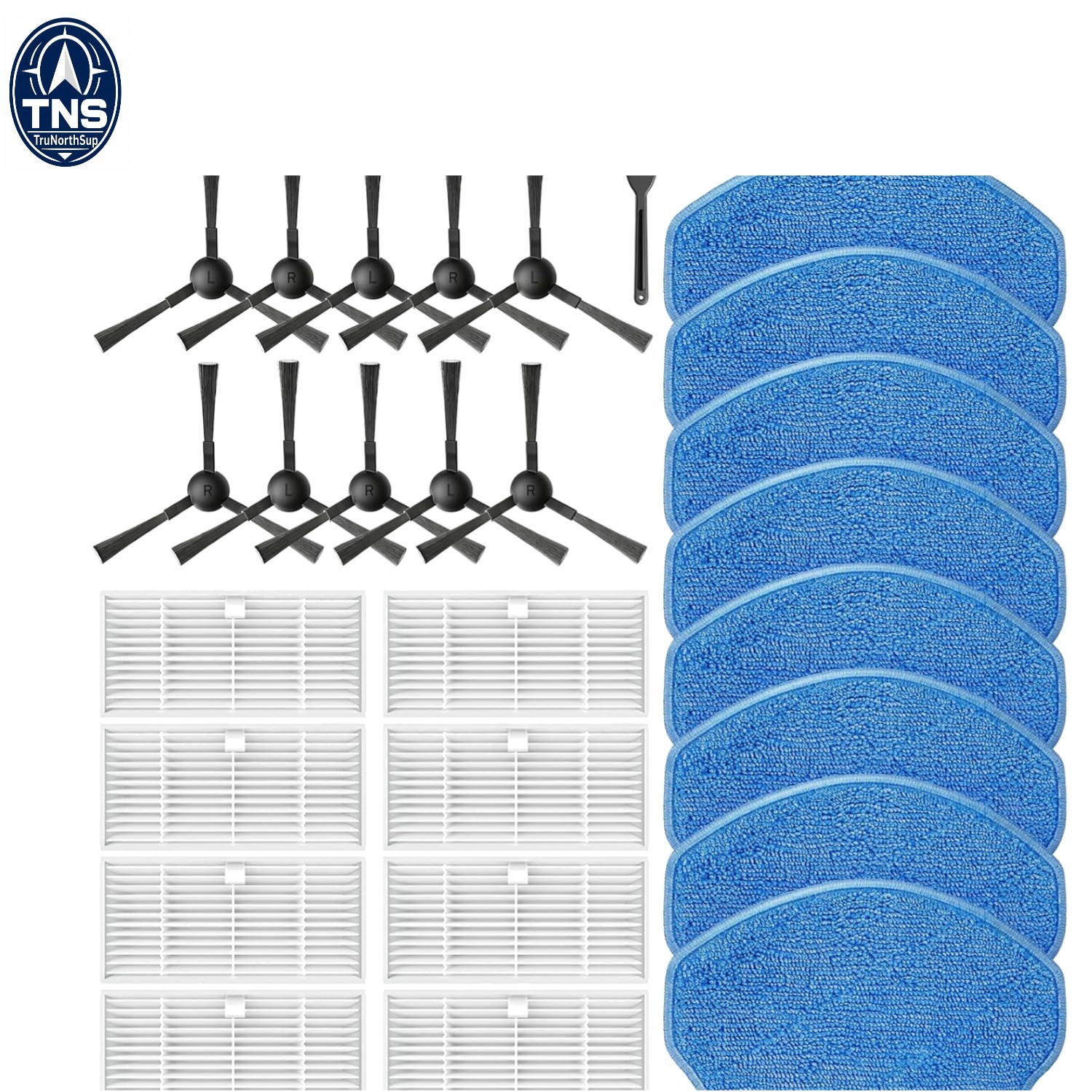 27 Pack Replacement Parts for BR151 Robot Vacuum Filters Mop Pads Side Brushes
