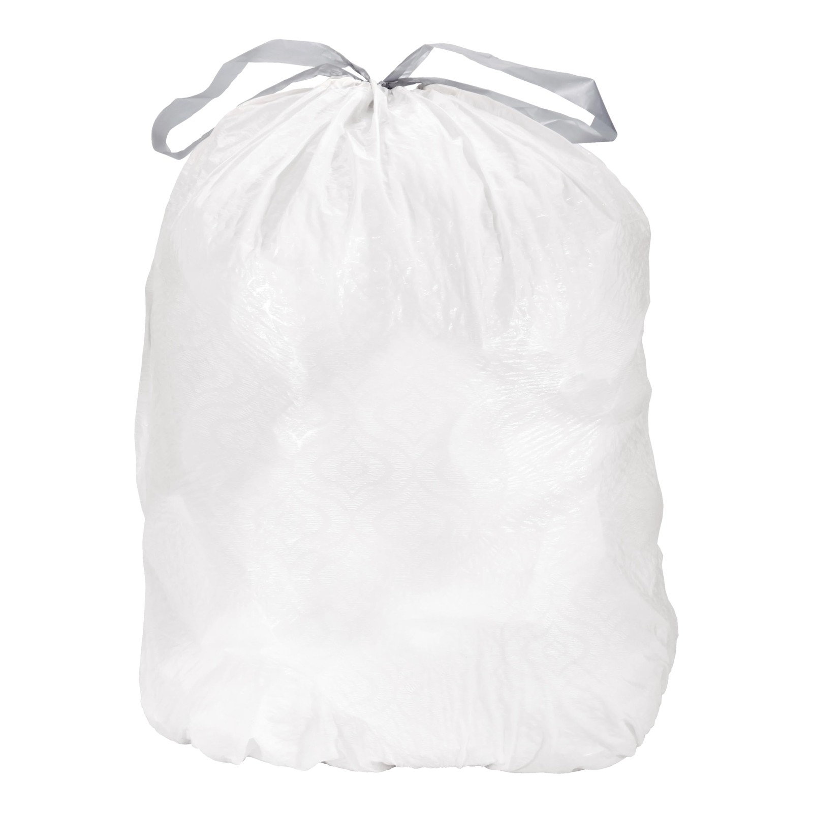 Tall Kitchen Bags 13 Gallon 30 Bags .8 Mil Drawstring Unscented White Color Pack