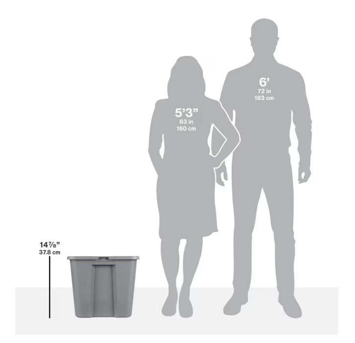 2 Pack 18 Gallon Storage Bins Plastic Container w Lid Gray Stackable Tote