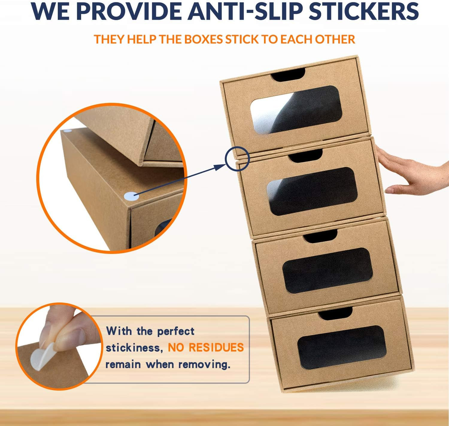 Shoe Box Organizer 12 Pack Stackable Cardboard Storage Drawer Window Closet