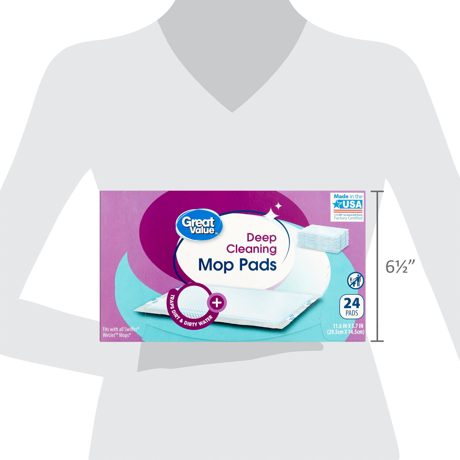 Deep Cleaning Mop Pads, 24 Count