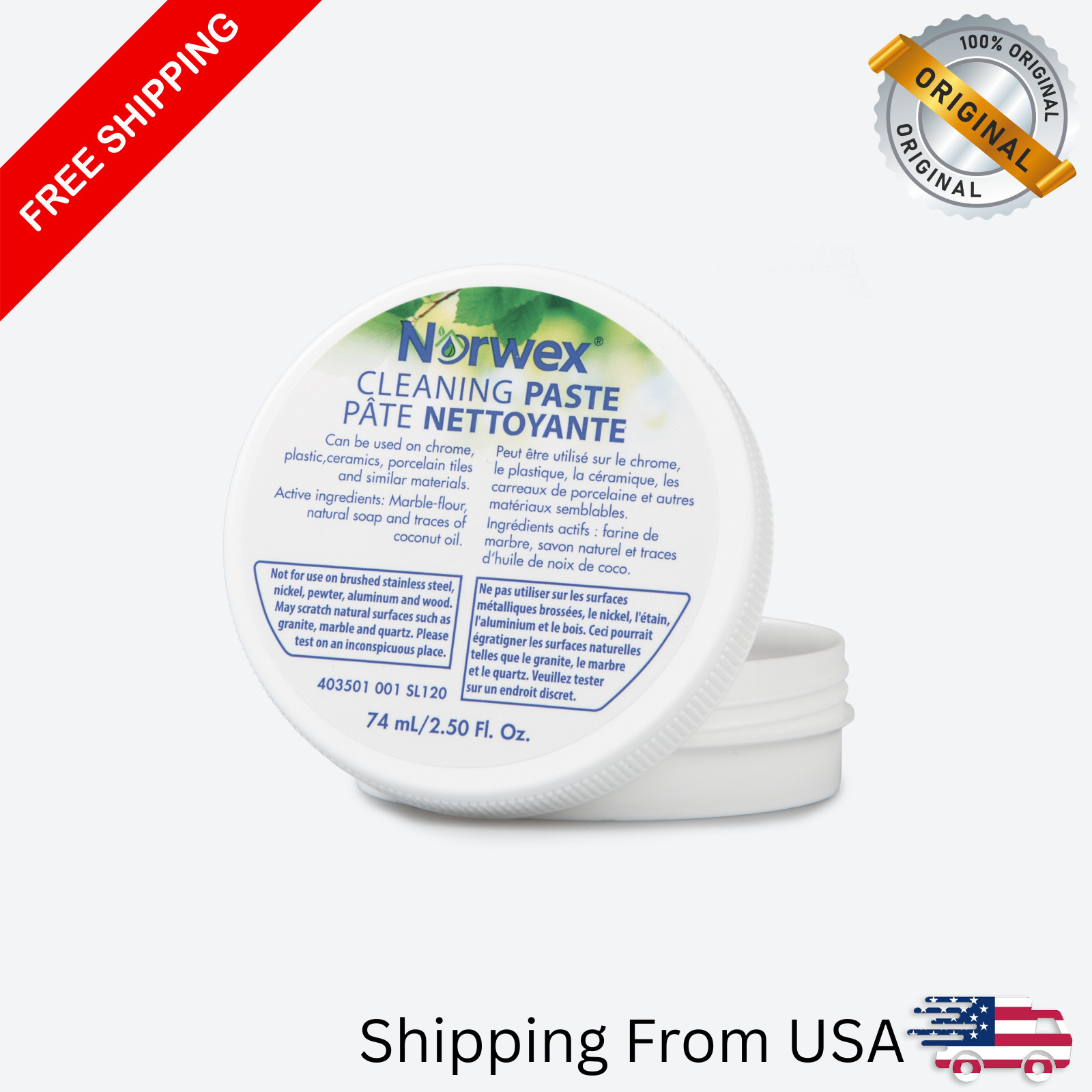 Norwex Cleaning Paste Stain Removal, Cleans Dirt & Polish 75ml 2.50 Fl.Oz