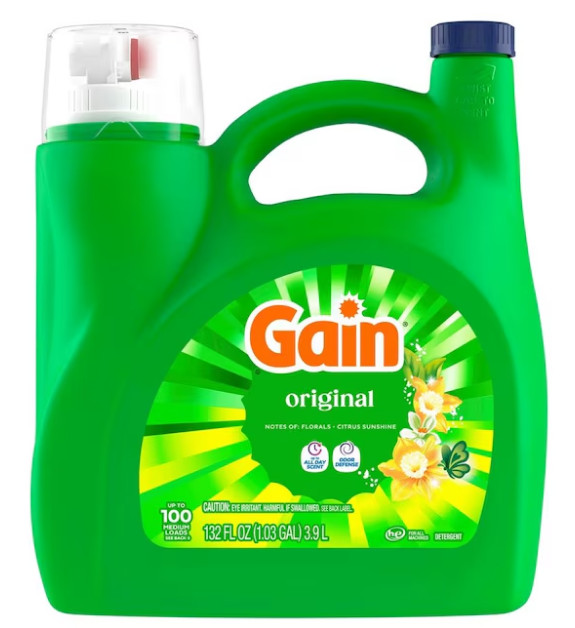 (2 Pack) Gain Original Original HE Laundry Detergent 100 Loads 132 -fl oz