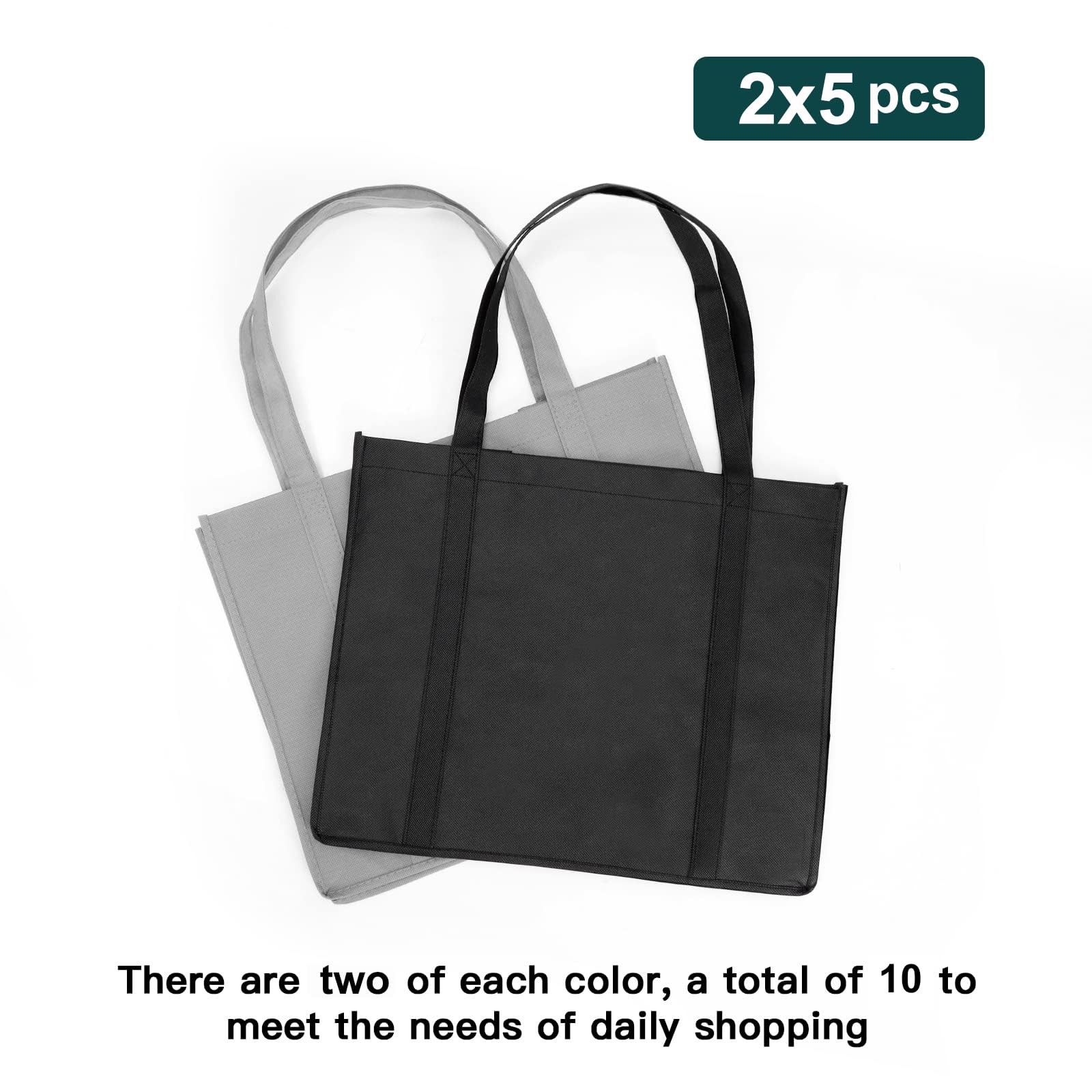 10-Pack Reusable 16.1*10.2*13 inches, Grey and Black（10 Pack）