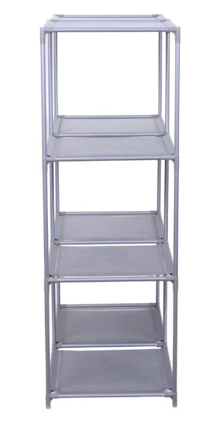 6-Cube Storage Rack Modular Organizer Unit Shelving – Gray – NEW – Easy Assembly