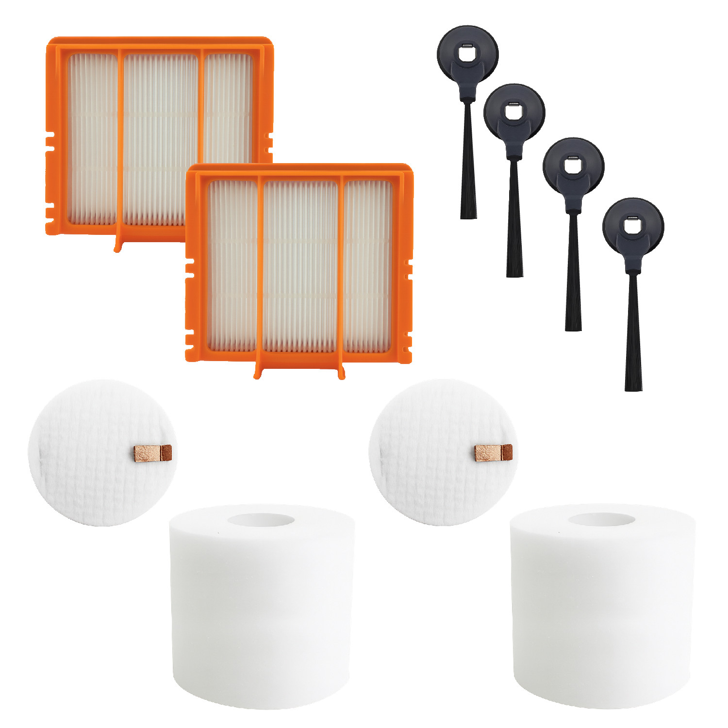 2x HEPA, 2x Foam Filter, 4x Side Brush Kit for Shark RV2400 RV2800 UR1100 RV2001