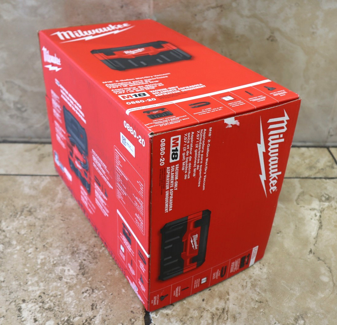 MILWAUKEE M18 2-GALLON WET / DRY VACUUM MODEL 0880-20 / NEW, FREE SHIPP.