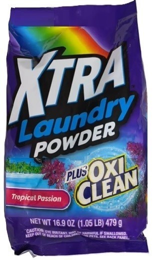 4 Pack- XTRA Plus OxiClean Laundry Powder Detergent, Tropical Passion, 16.9 Oz.