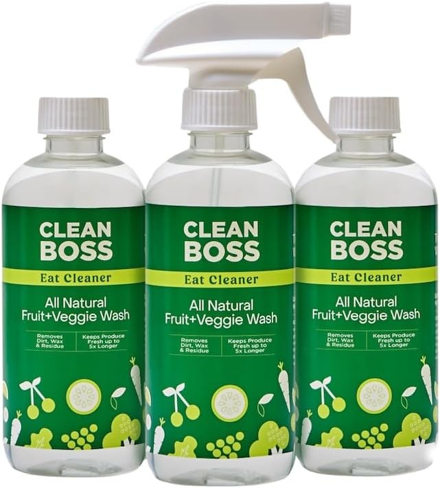 Eat Cleaner 12 oz 3 Pack W/ one Trigger Keeps Produce Fresh Vegan Gluten Free