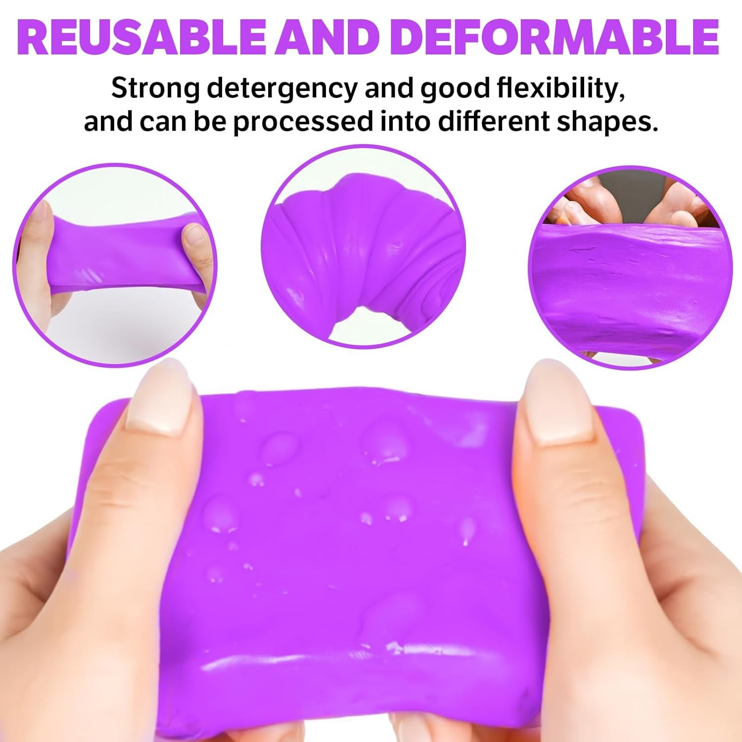 Premium Purple 400g Car Clay Bar 4 Pack Auto Detailing Kit No Scratch Magic Bar