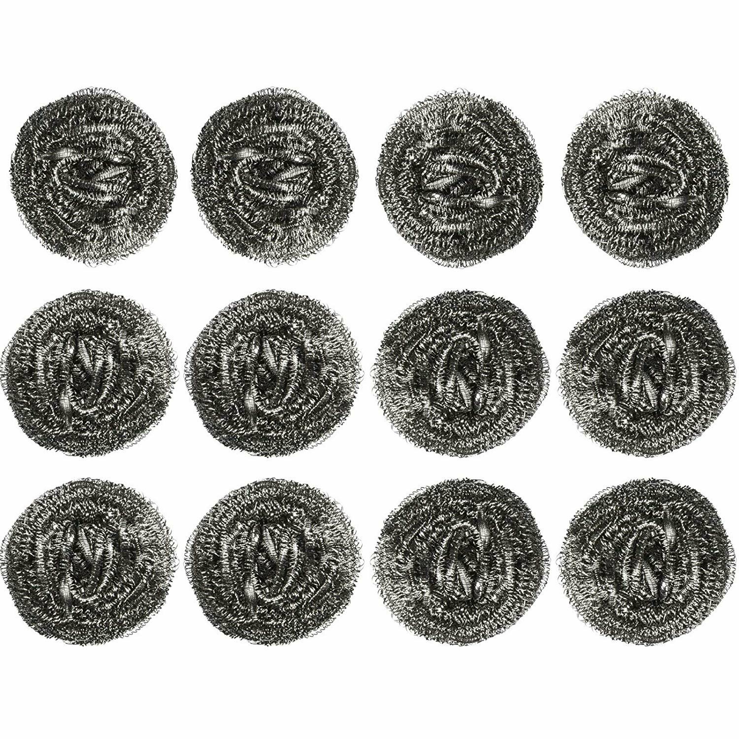 12 Pcs Stainless Steel Kitchen Cleaning Sponges Scouring Pad Steel Wool Scrubber