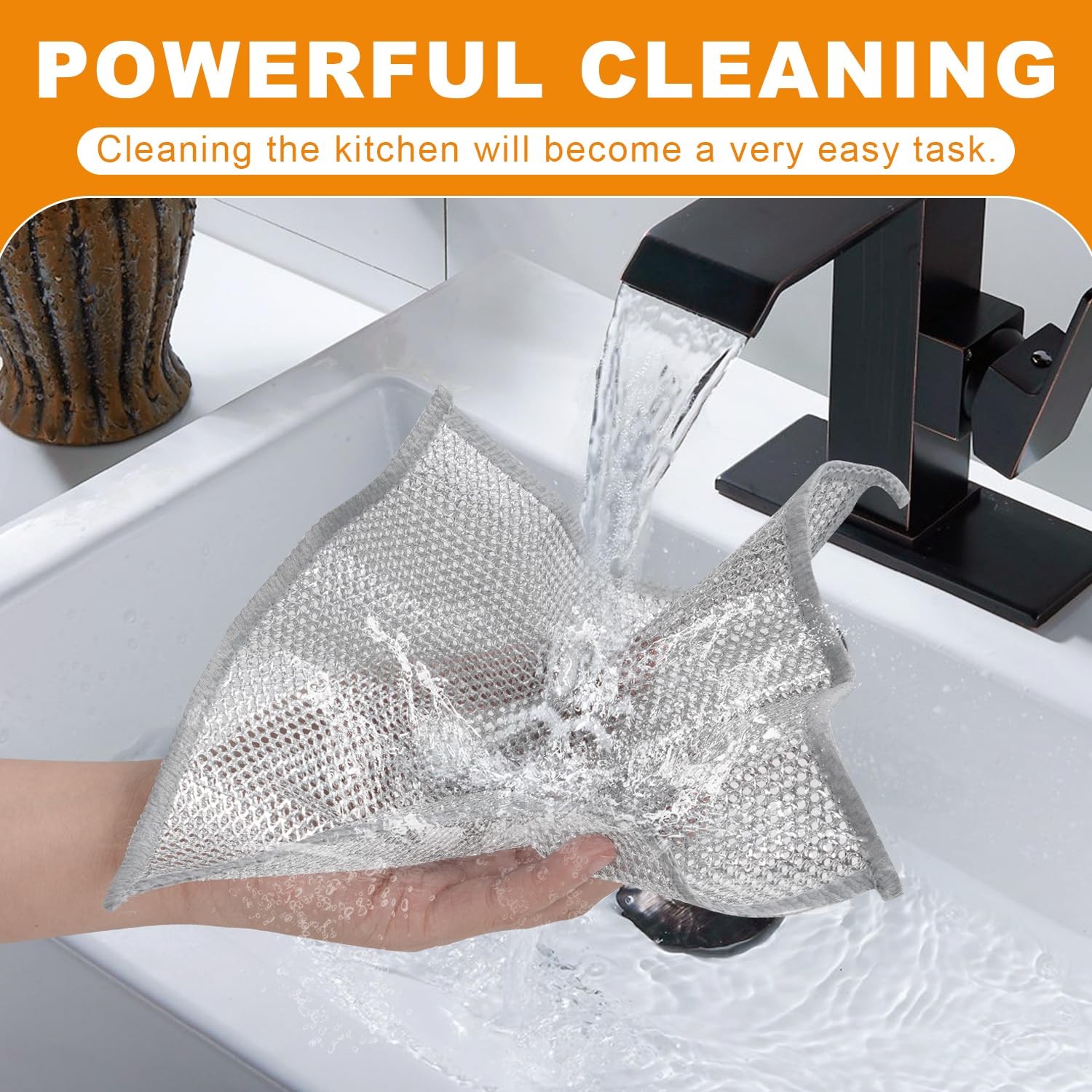 20 Pcs New Upgrade 3-Layer Metal Dish Cloth, No Scratches Wire Cleaning Cloth