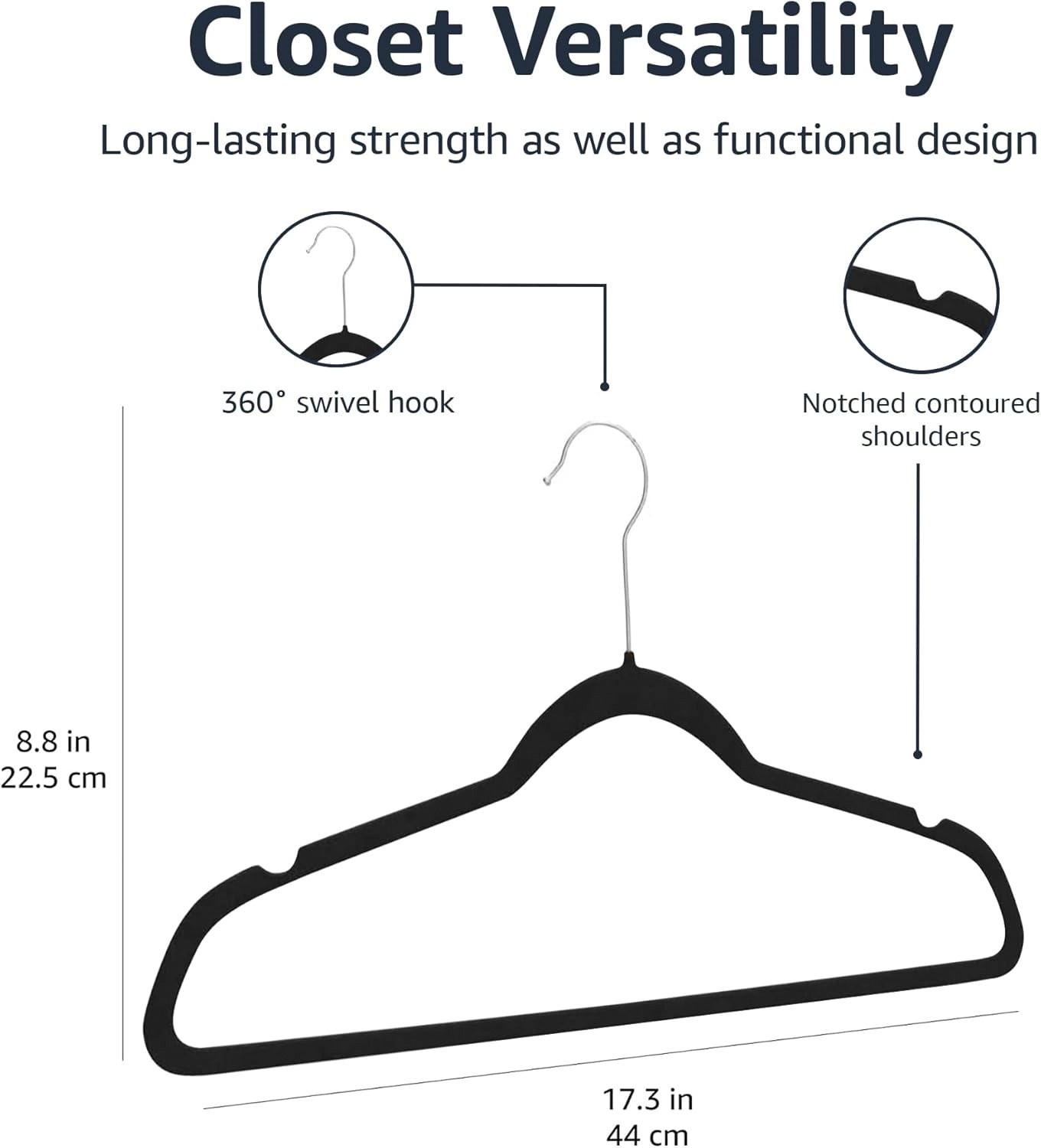 Amazon Basics Velvet Hangers 30 Pack Slim Non Slip Closet Organizer
