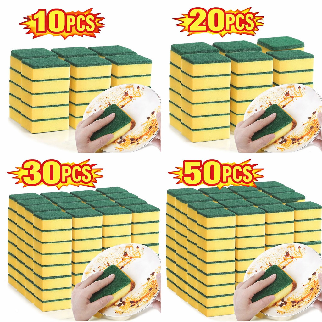 15/30 Pack Kitchen Cleaning Sponges Scourers Washing Up Non-Scratch for Dish Pad
