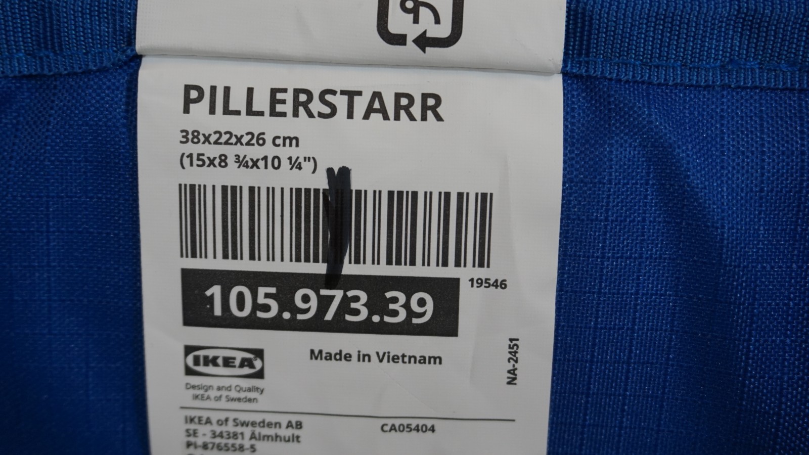 IKEA PILLERSTARR Cooling Bag | Patterned/Blue | 38x22x26 cm – 14″ x 8″ x 10″