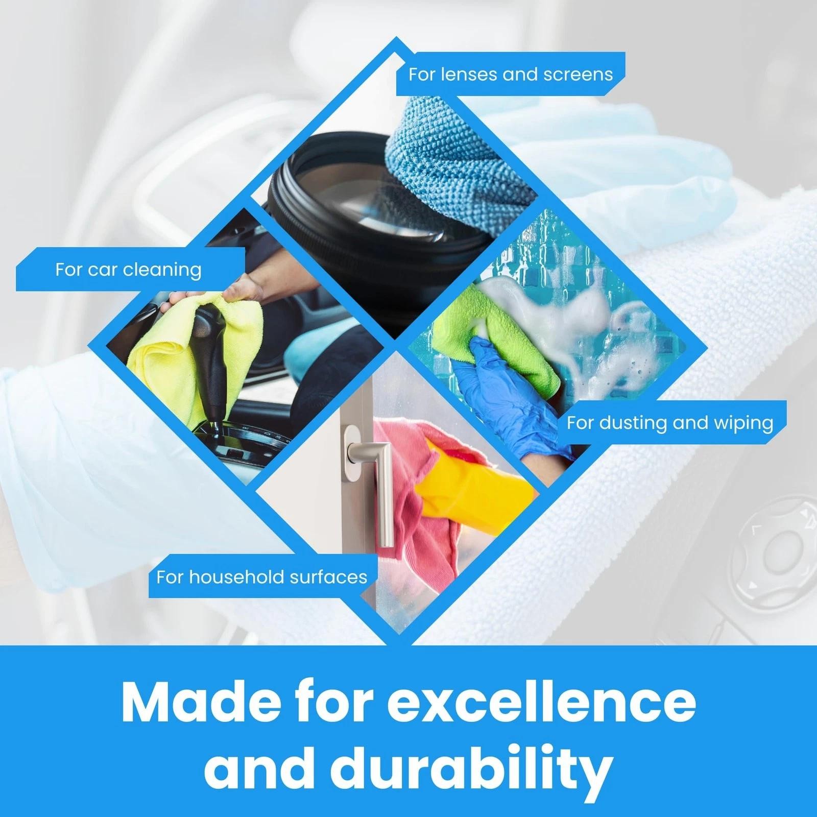 Micro Fiber Cloth for Cleaning 12 Pack – 12 X 12 Inches – Rags for Cleaning H…
