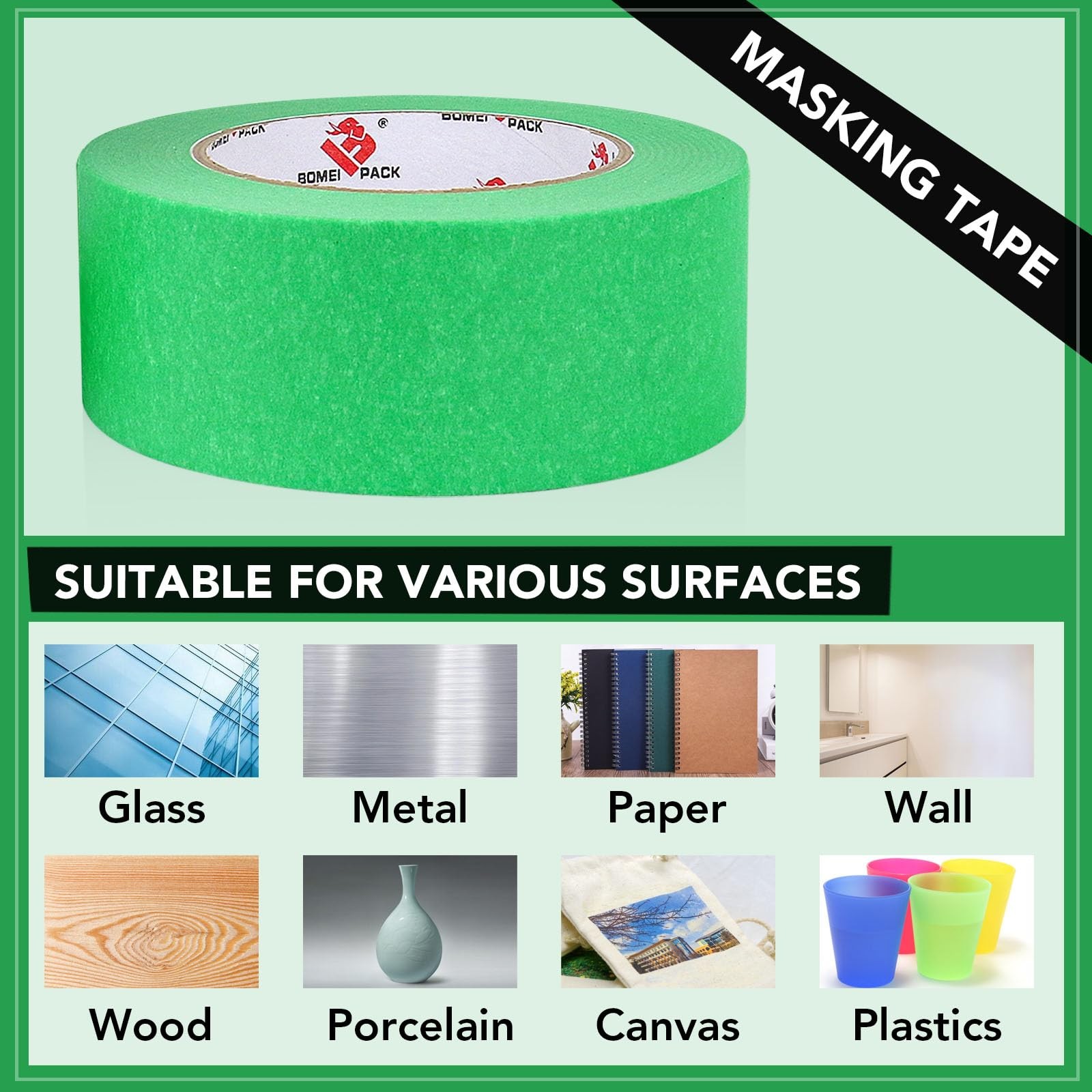 Painters Tape 0.75 Inch – Green Paint Tape 10 Rolls x 0.75 Inch x 55 Yards – …