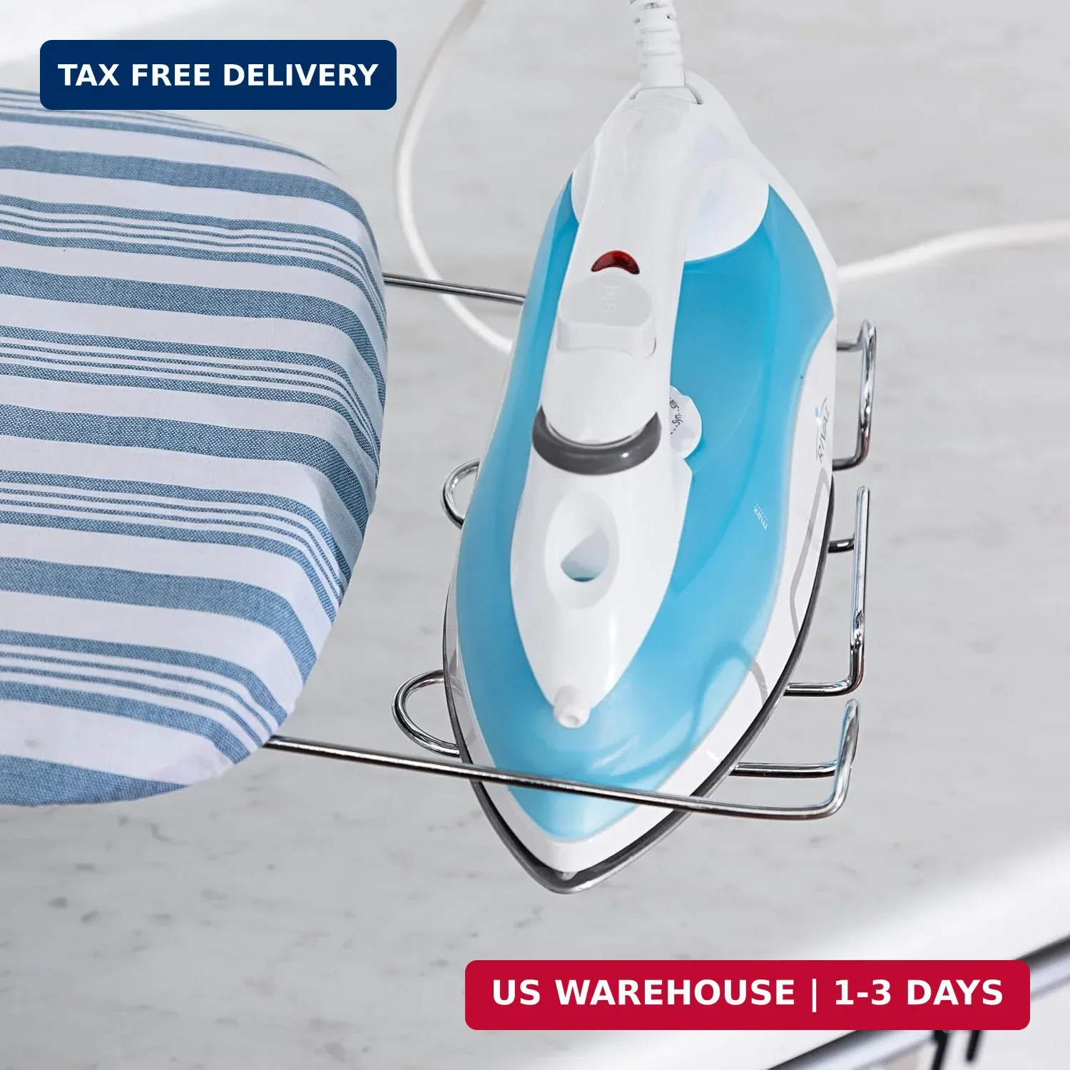 Folding Tabletop Ironing Board with Iron Rest, Blue, 32” L X 12” W, Steel Frame