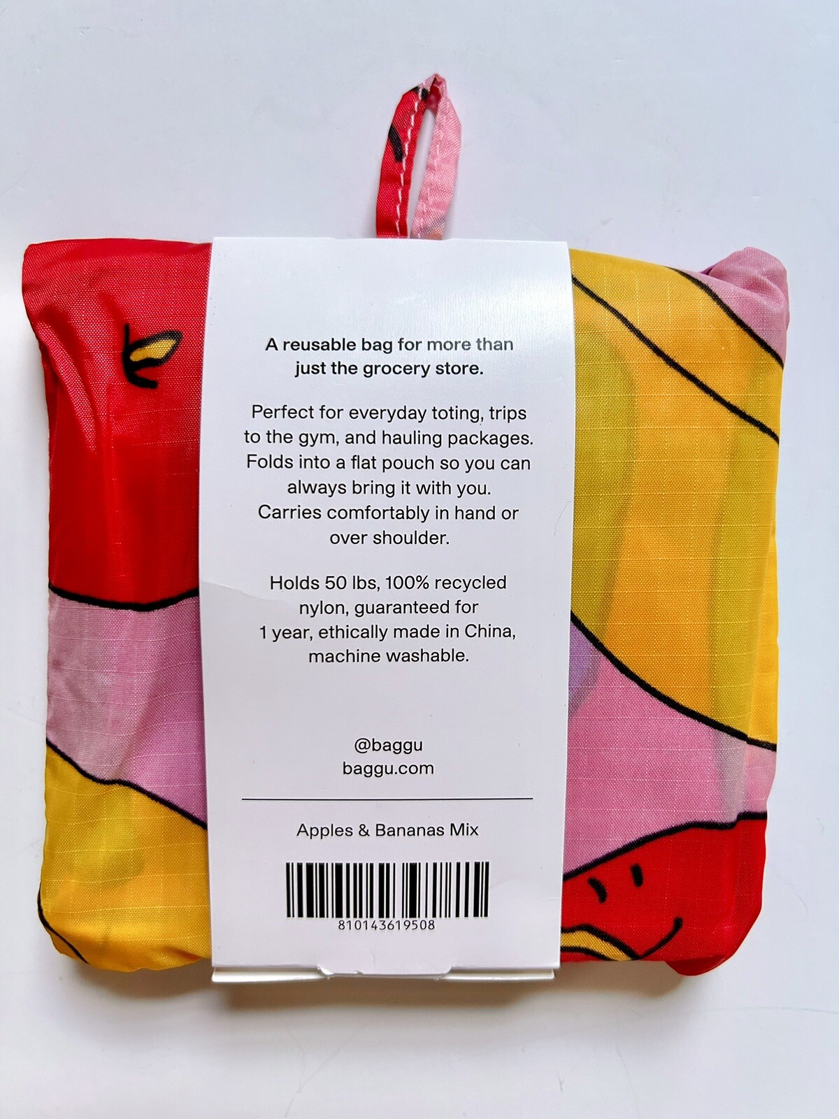 NEW! Baggu STANDARD BAG in “Apples & Bananas Mix” — Washable Recycled Nylon