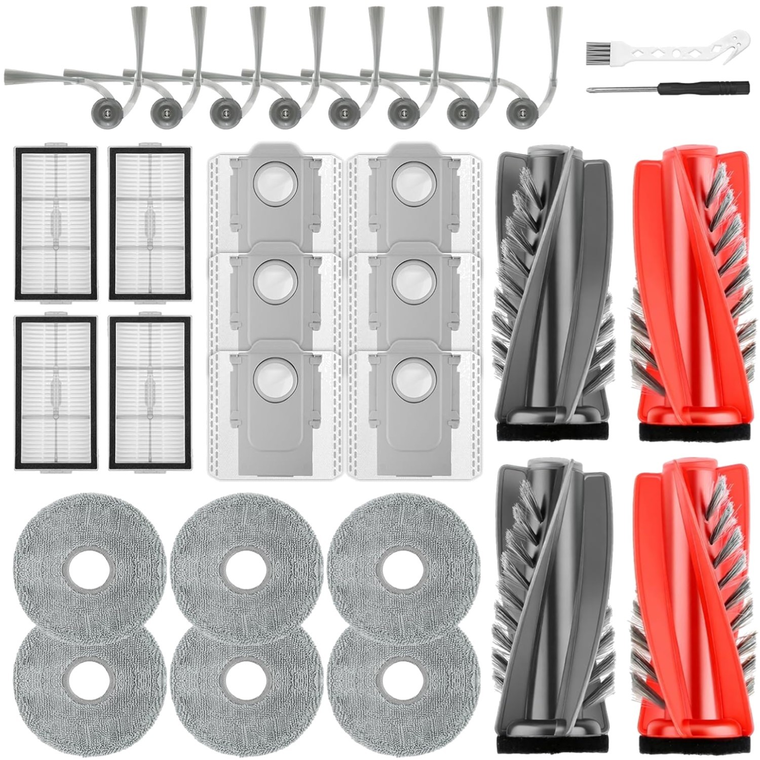 Replacement Parts Kit for Roborock 10R & Qrevo CurvX Vacuum