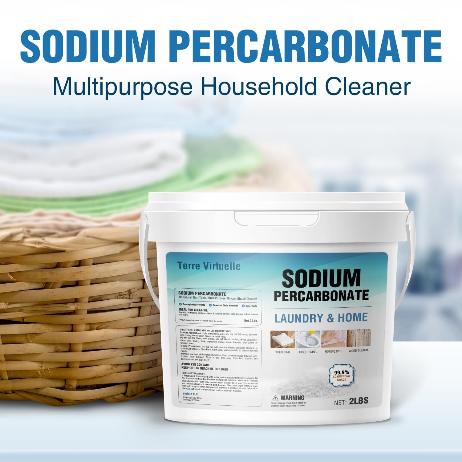 Sodium Percarbonate Oxygen Bleach Powder 2LBS – Stain Remover & Cleaner
