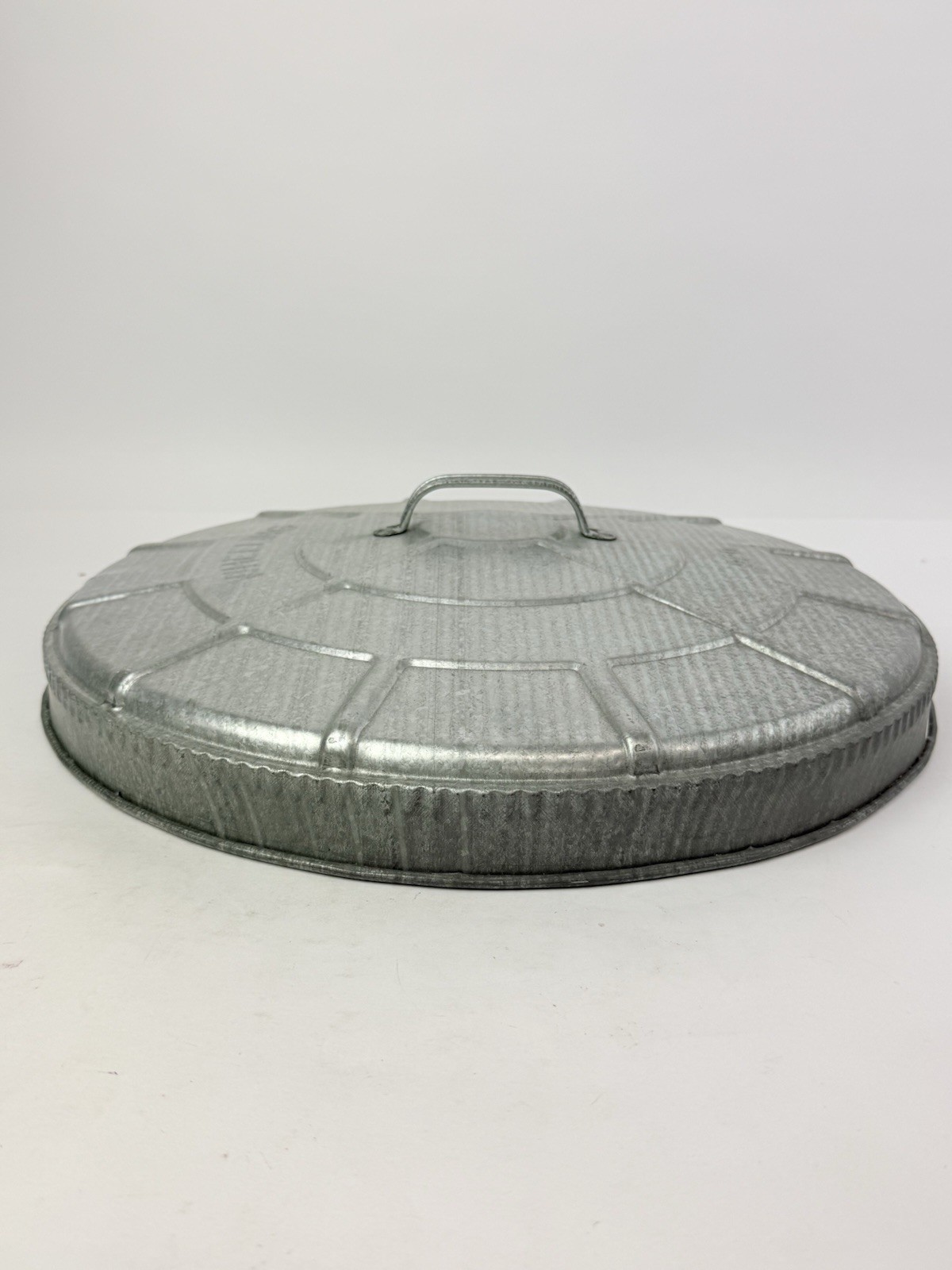 Vintage NOS Wheeling Galvanized Steel 920 18” Garbage Trash Can Lid Never Used