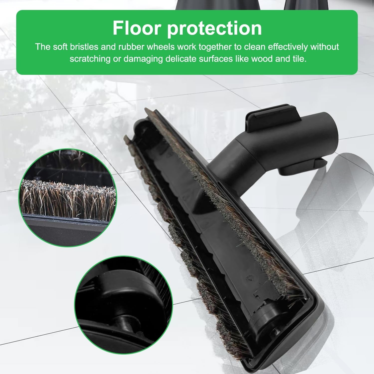 2-Piece 35mm Vacuum Attachments Set – Soft Bristles, Abrasion-Resistant, Strip R