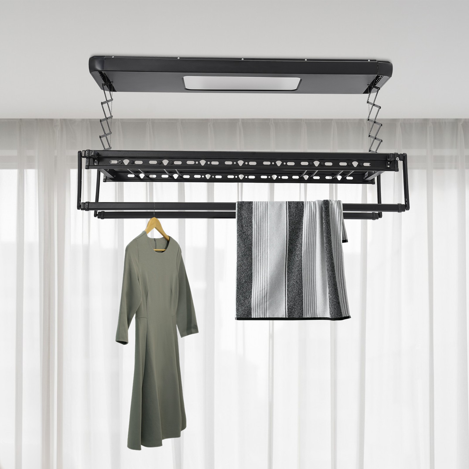 Airing Rack with Remote Control, 110V Electrical Airing Rack with Light
