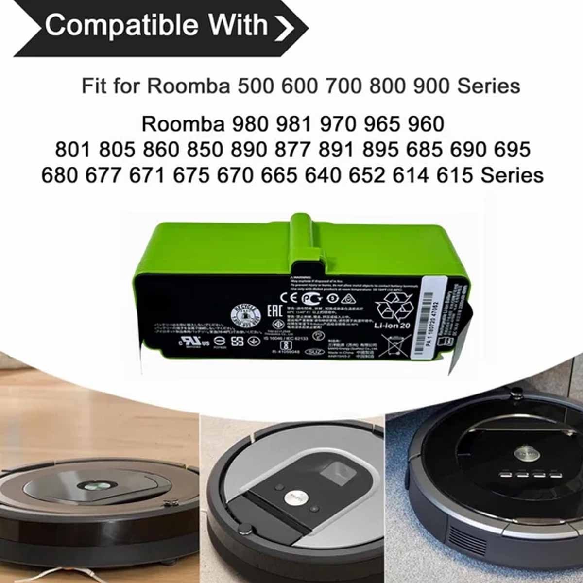 26Wh Upgraded Battery For iRobot Roomba 692 685 694 860 890 960 965 980 981 985