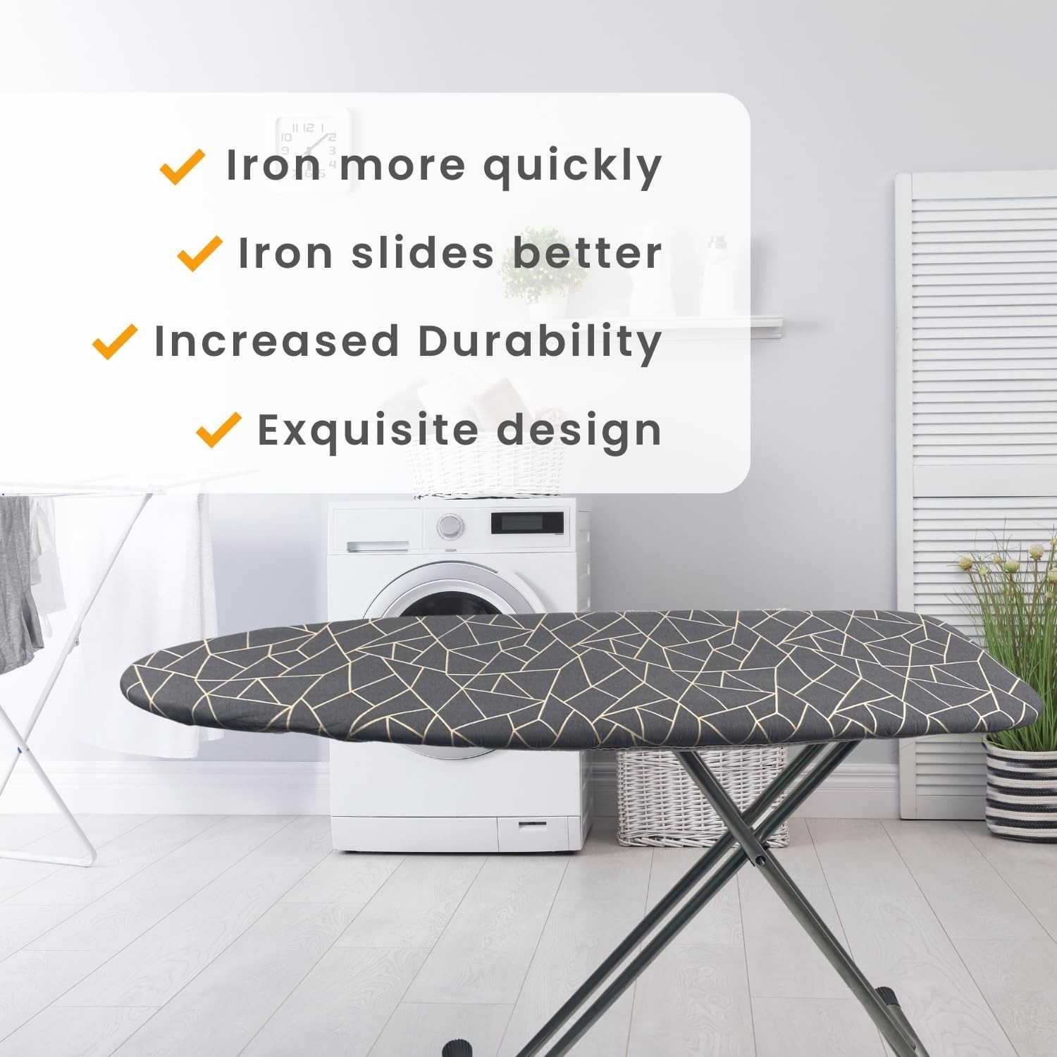 Ironing Board Cover and Pad Standard Size 15×54 inch Extra Heavy Duty Thick P…