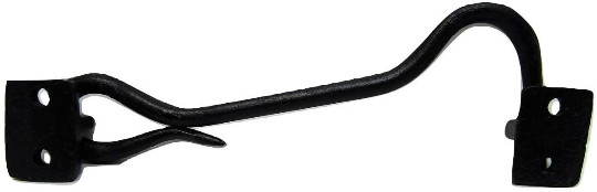 New 5.5 inch Black Cast Iron Barn Door Gate 2 Piece Latch Hook Cabin Mud Room
