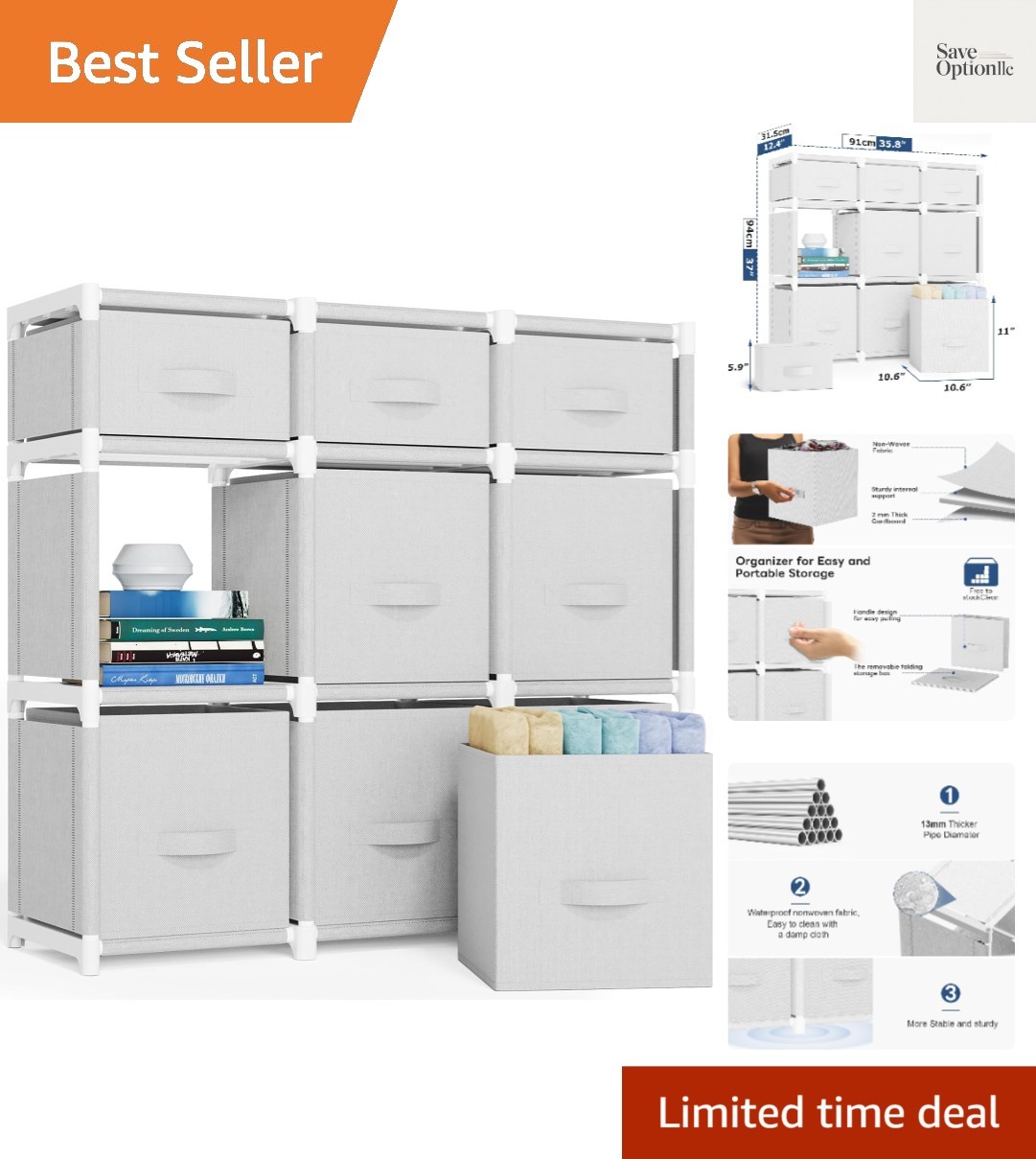 9 Cube Storage Organizer, Closet Organizers and Storage | Cube Storage Shelf,…