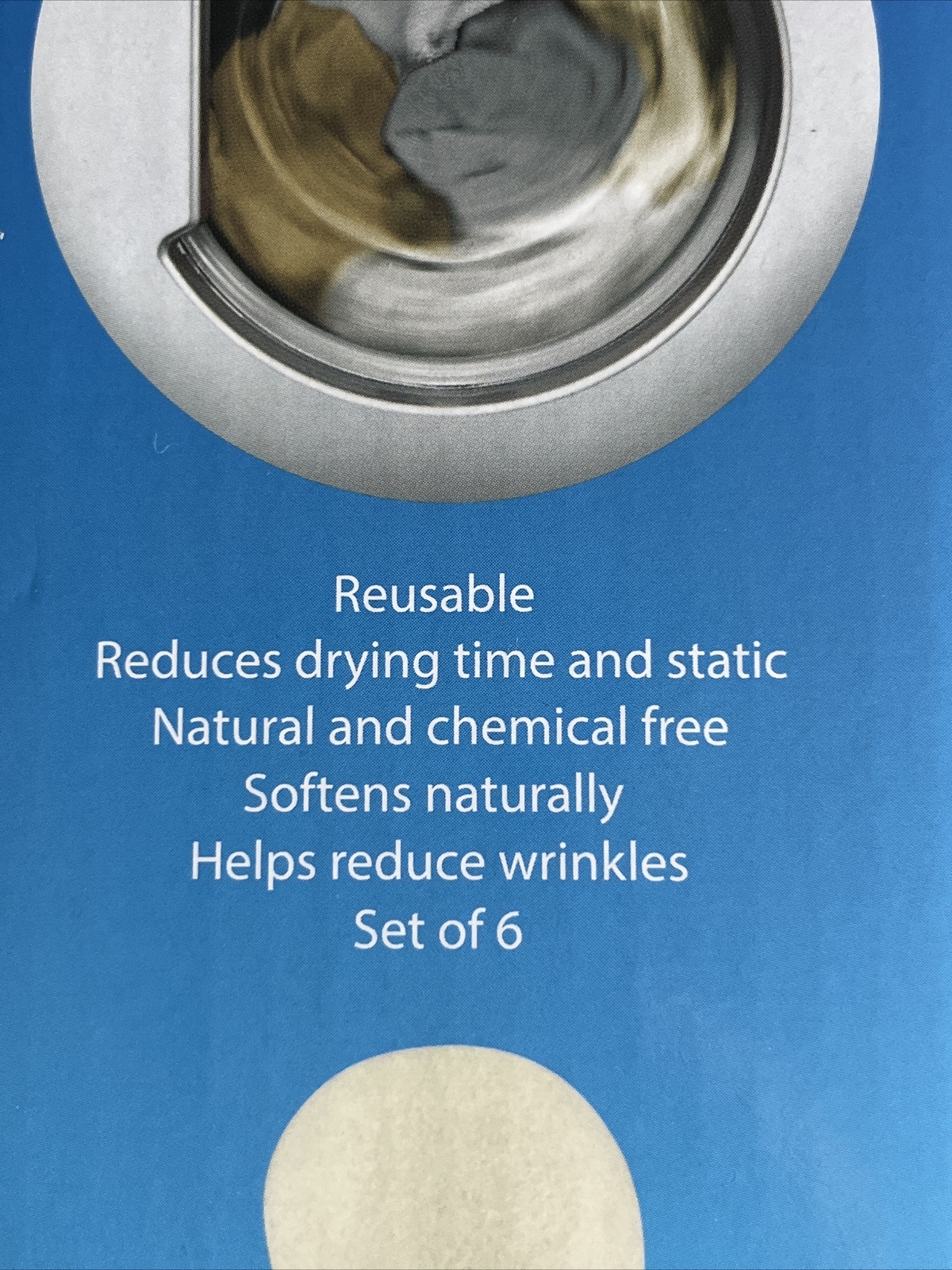 Total Vision Wool Dryer Balls Natural Fabric Softener Set Of 6 Reduces Wrinkles