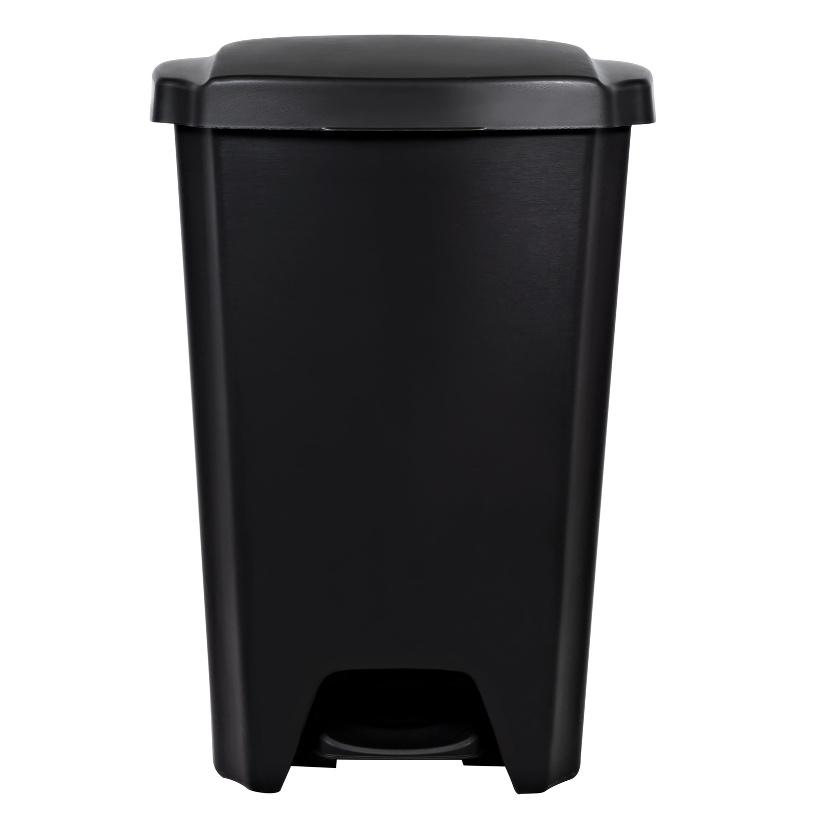 Black,12.1 Gallon Trash Can, Plastic Step On Kitchen Trash Can,