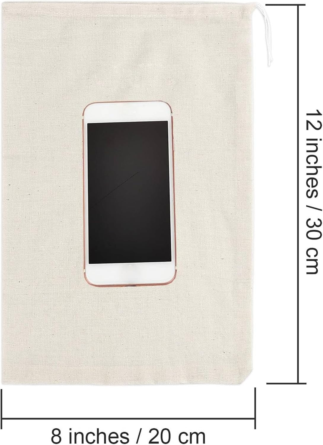 20 Pcs Muslin Bags 8X10 Inches, Cloth Bags with Cotton Drawstring Fabric